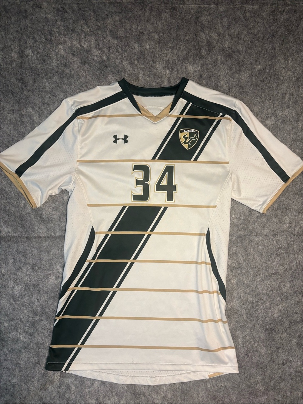 Under Armour United States Soccer Jersey #34 White/Black/Gold Size M